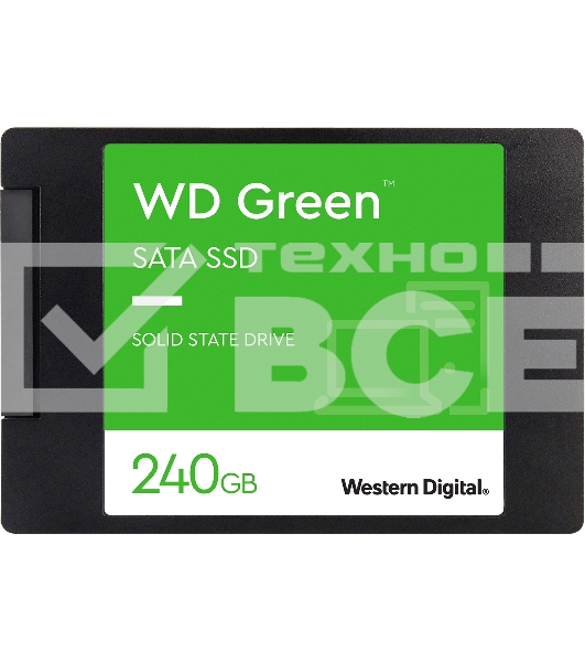 Накопитель SSD WD Green WDS240G3G0A, 240Gb, SATA III, 2.5