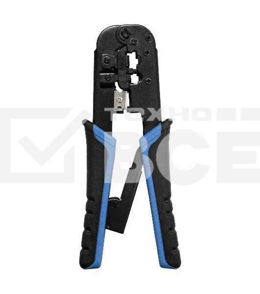Инструмент ExeGate EX293156RUS EX-T568R для обжима RJ-45, RJ-11/12 для круглого кабеля с храповым механизмом