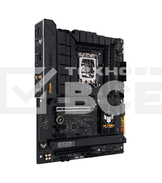 Материнская плата ASUS TUF GAMING B760-PLUS WIFI D4, LGA 1700, Intel B760, 4xDDR4, 4xSATA, 3xM.2, 1xPCI-E 5.0 x16, 1xPCI-E 3.0 x4, 1xUSB-A 3.2 Gen 2, 3xUSB-A 3.2 Gen 1, 1xUSB-C 3.2 Gen 2x2, 1x2.5Gb LAN, 5x3.5 мм, 7.1, Wi-Fi 6, Bluetooth 5.2, Standard-ATX