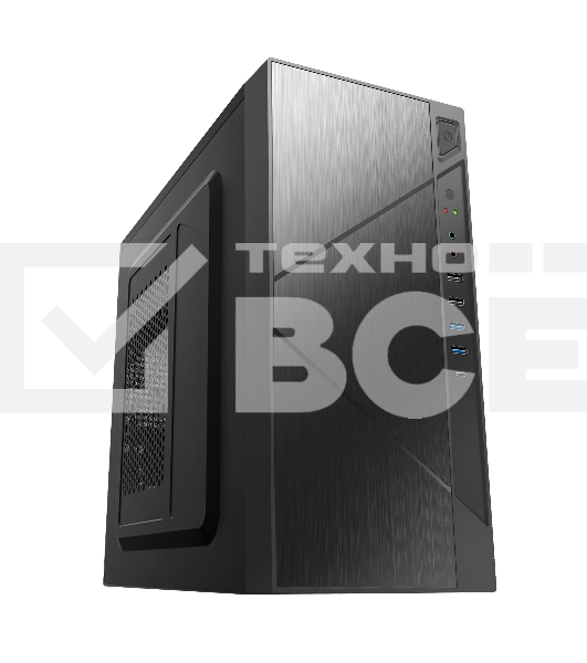 Компьютерный корпус с блоком питания 450Вт. Case Forza mATX case, black, w/PSU 450W 12cm, w/2xUSB2.0, w/2xUSB3.0, w/1xType-C (USB2.0), w/pwr cord, w/o FAN