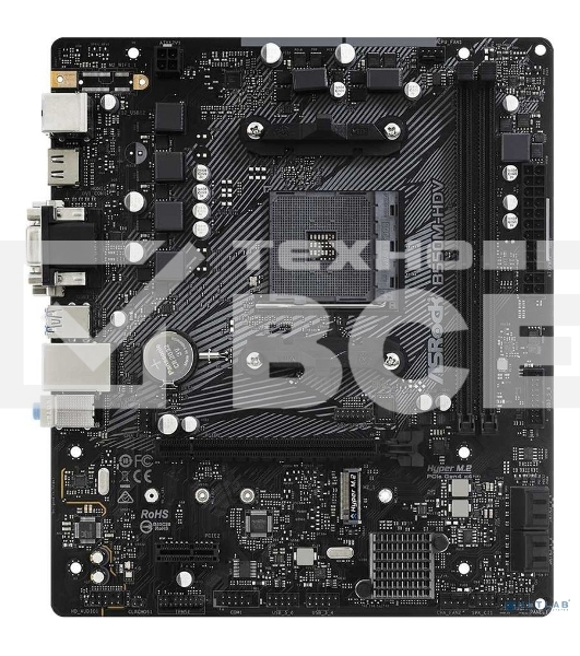 Материнская плата ASRock B550M-HDV, AM4, AMD B550, 2xDDR4, 4xSATA, 1xM.2, 1xPCIe 4.0 x16, 1xDVI-D, 1xHDMI, 1xVGA, 1x 1Gb LAN, 3x3.5 мм, 7.1, mATX