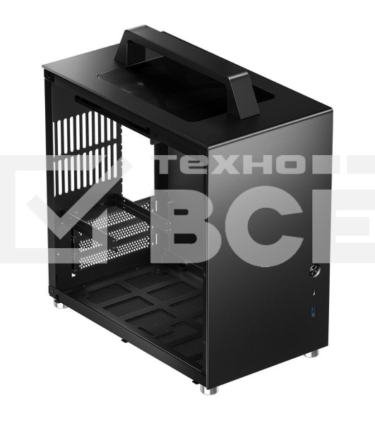 Компьютерный корпус JONSBO T8 PLUS Black без БП, боковые панели из закаленного стекла, mini-ITX, черный