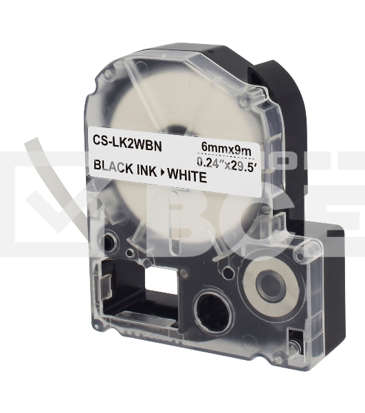 Картридж ленточный Cactus CS-LK2WBN черный, 6мм, 9м для Epson LW300/LW400/LW700/LW600P/LW1000P/K400/Z700/Z900