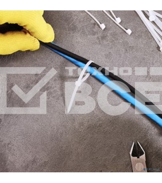 Хомут-стяжка кабельная нейлоновая Rexant 100x3,6 мм, белая, упаковка 100 шт.