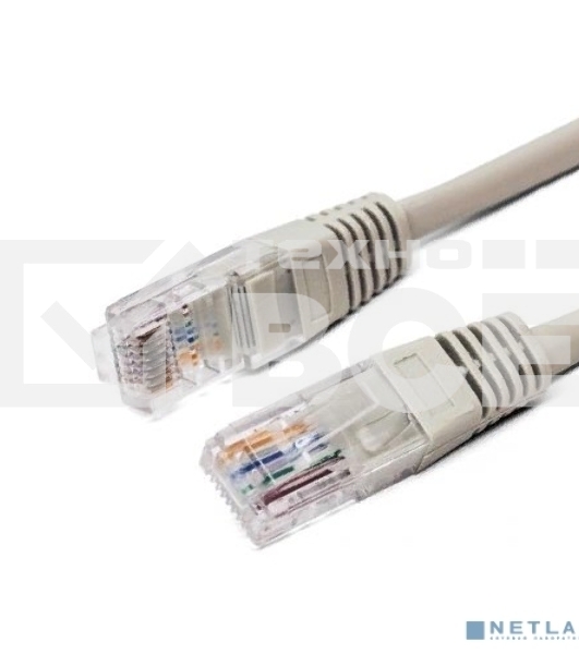 Кабель патч-корд, Filum FL-U5-1M U/UTP 5e cat. 1м, 26AWG(7x0.16 мм), омедненный алюминий (CCA), PVC, серый