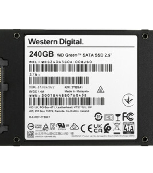 Накопитель SSD WD Green WDS240G3G0A, 240Gb, SATA III, 2.5', R/W 545/465