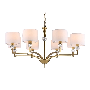Люстра Ambrella light LH71133/8 BS/WH латунь/белый E14/8 max 40W D840*880