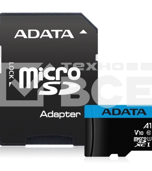 Флеш карта microSD 64GB ADATA microSDHC Class 10 UHS-I A1 100/25 MB/s (SD адаптер)