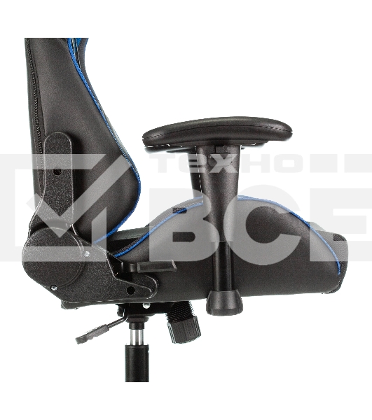 Кресло игровое Бюрократ VIKING 4 AERO BLUE черный/синий, искусст.кожа/ткань, две подушки
