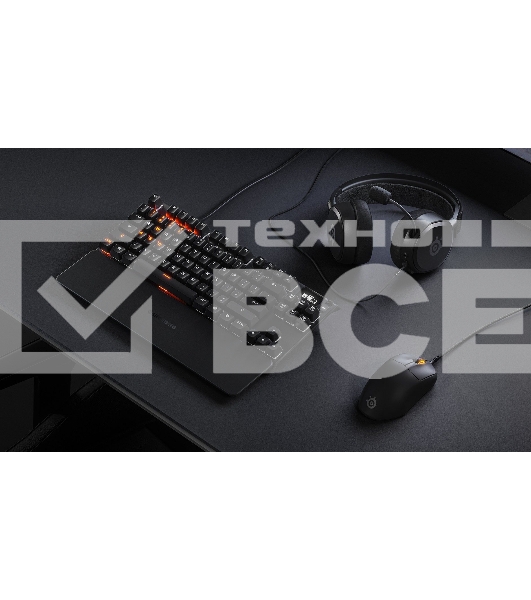 Мышь проводная SteelSeries Prime+ черный, 18000 dpi, USB, кнопки - 5