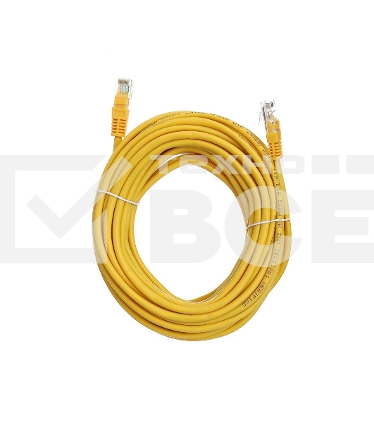 Патчкорд литой 'Aopen' UTP кат.5е 10м желтый 