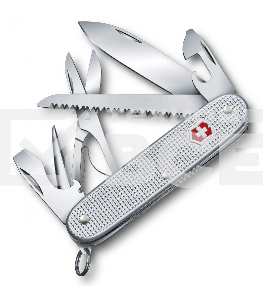 Нож Victorinox Farmer X Alox, 93 мм, 10 функций, алюминиевая рукоять, серебристый