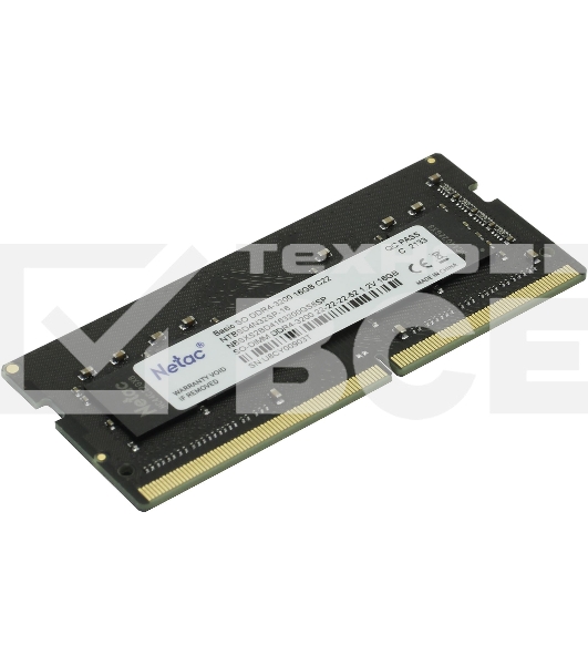 Оперативная память NETAC Basic, DDR4, 16GB (1x16GB), 3200MHz, CL22, SO-DIMM