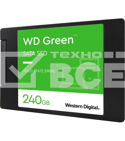 Накопитель SSD WD Green WDS240G3G0A, 240Gb, SATA III, 2.5