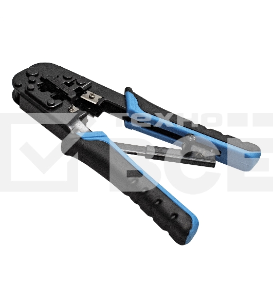 Инструмент ExeGate EX293156RUS EX-T568R для обжима RJ-45, RJ-11/12 для круглого кабеля с храповым механизмом