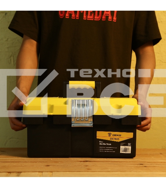 Ящик для инстр. Deko DKTB25 1отд. 6карм. желтый/черный (065-0830)