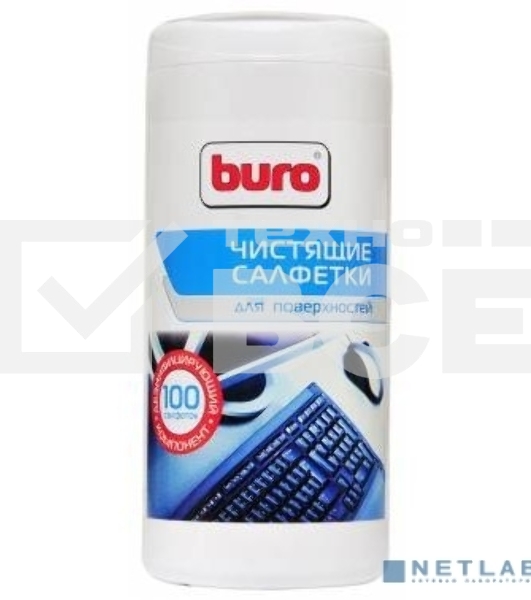 Салфетки Buro BU-Tsurface для поверхностей туба 100шт влажных