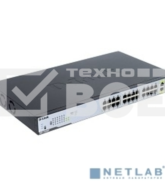 Неуправляемый коммутатор D-Link DGS-1026MP/A1A с 24 портами 10/100/1000Base-T, 2 комбо-портами 100/1000Base-T/SFP и функцией энергосбережения (24 порта с поддержкой PoE 802.3af/at (30 Вт))