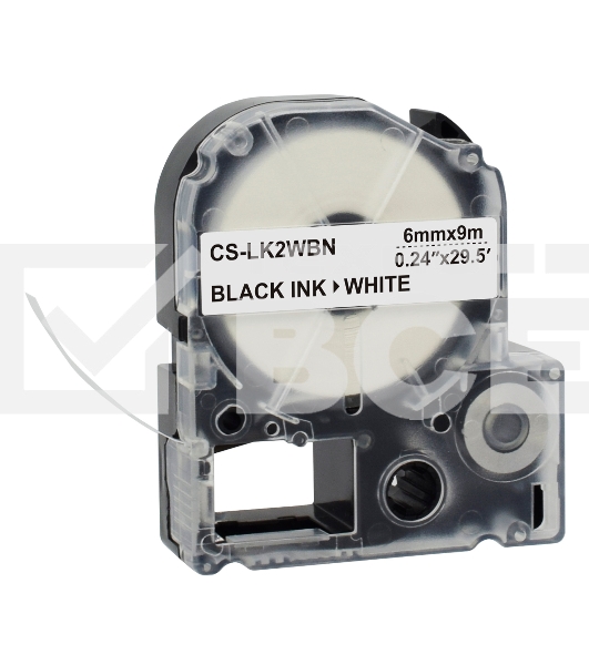Картридж ленточный Cactus CS-LK2WBN черный, 6мм, 9м для Epson LW300/LW400/LW700/LW600P/LW1000P/K400/Z700/Z900