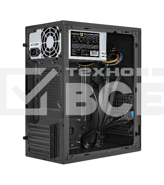 Компьютерный корпус Minitower ExeGate BAA-303MU-AA500 (mATX, БП AA500 с вент. 8см, 2*USB+1*USB 3.0, HD Audio, черный)