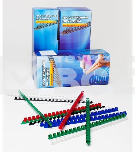 Пружины для переплета пластиковые Office Kit d=6мм 16-30лист A4 черный (100шт) BP2000
