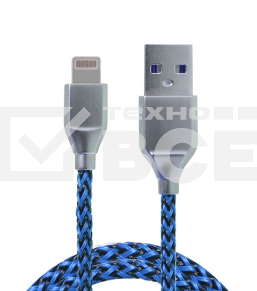 Кабель USB ACD-Titan Lightning ~ USB-A Нейлон, 1м, сине-черный (ACD-U927-P5L)