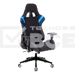 Кресло игровое Бюрократ VIKING 4 AERO BLUE черный/синий, искусст.кожа/ткань, две подушки, фото21