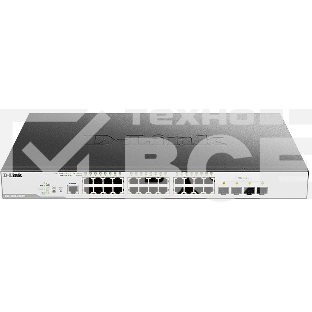 Коммутатор D-Link Switch DGS-3000-28XMP/B1A Управляемый коммутатор 2 уровня с 24 портами 10/100/1000Base-T и 4 портами 10GBase-X SFP+ (24 порта с подд
