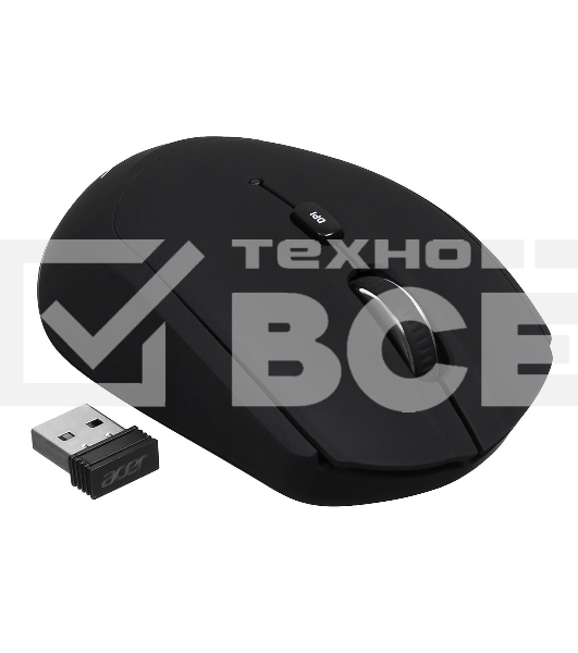 Мышь беспроводная Acer OMR050 черный, 1600 dpi, радиоканал, Bluetooth, USB, кнопки - 6