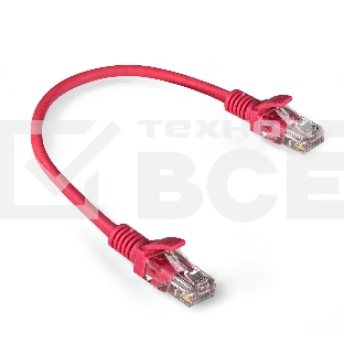 Патч-корд ExeGate EX286372RUS UTP-RJ45-RJ45-5e-0,3M-LSZH-RD, UTP, cat.5e, LSZH, 0.3м, красный