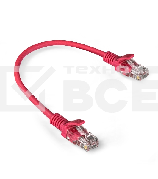 Патч-корд ExeGate EX286372RUS UTP-RJ45-RJ45-5e-0,3M-LSZH-RD, UTP, cat.5e, LSZH, 0.3м, красный