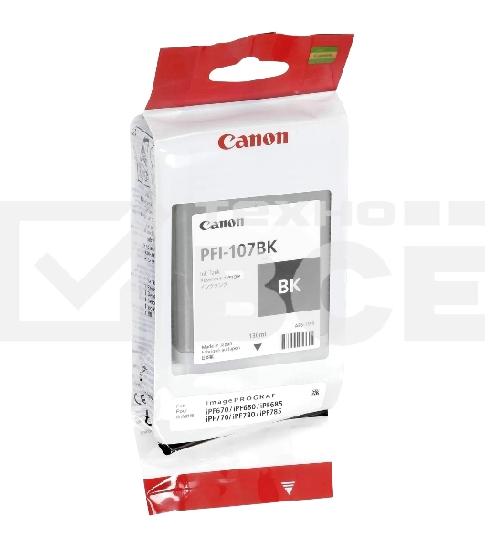 Картридж струйный Canon PFI-107BK (6705B001) черный (130 мл) для Canon iP F680/685/780/785