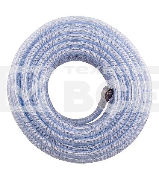 Шланг пневматический Stels ПВХ, 10x16 мм, 18 бар, армированный, прозрач., быстросъем, 3 0м