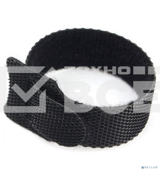 Хомуты-липучки на основе ленты Velcro VT-145x11BK 145 x 11 мм, черные (12 шт.)