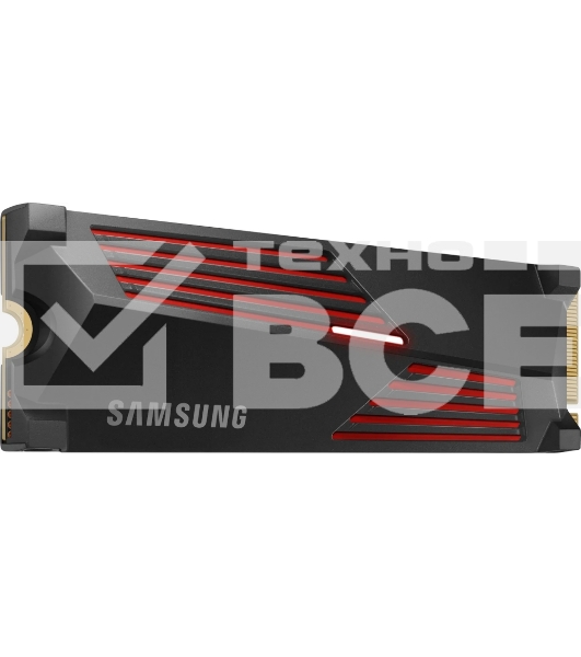 Накопитель SSD Samsung 990 Pro MZ-V9P4T0CW, 4Tb, PCIe 4.0 x4, M.2 2280, NVMe, R/W 7450/6900, с радиатором