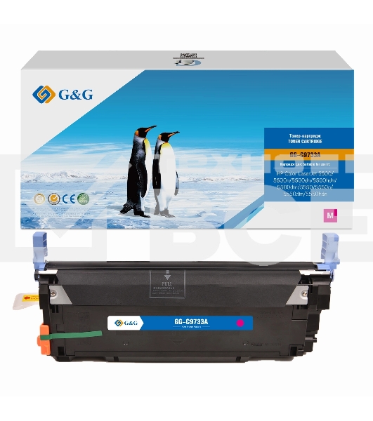 Картридж лазерный G&G GG-C9733A C9733A пурпурный (12000стр.) для HP CLJ 5500/5500n/5500dn/5500hdn/5500dtn/5550/5550n/5550dtn/5550hdn