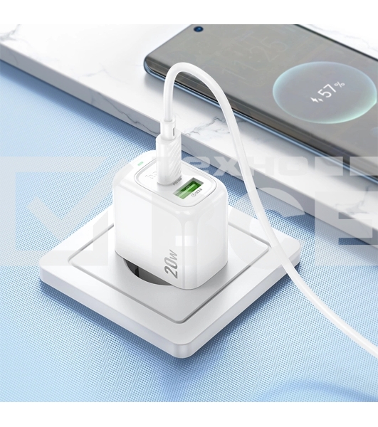 Сетевое зарядное устройство Hoco CS54A Surplu 20W 3A (PD+QC)