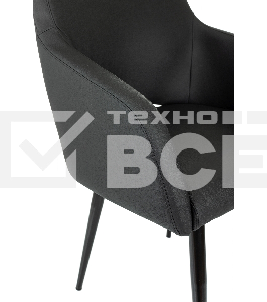 Кресло офисное Бюрократ CH-380F черный, эко.кожа, на ножках металл