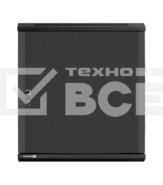 Шкаф телекоммуникационный 19' настенный 12U ExeGate EC-WM-12U.600.M.BLACK (19', 12U, 600x600x635 мм (ШхГхВ), передняя дверь металл, съемные боковые панели, пыле- и влагозащита IP23, черный RAL 9004)