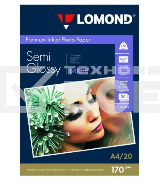 Бумага Lomond 1101305 A4/170г/м2/20л./белый полуглянцевое для струйной печати
