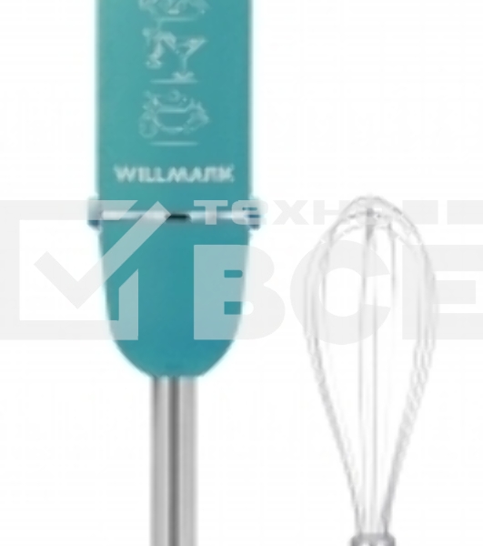 Блендер погружной Willmark WHB-1110BS (1000Вт, венчик,турбо кнопка, регулятор скорости, soft touch)