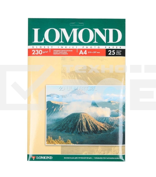 Фотобумага Lomond 0102049 A4/230г/м2/25л./белый глянцевое для струйной печати