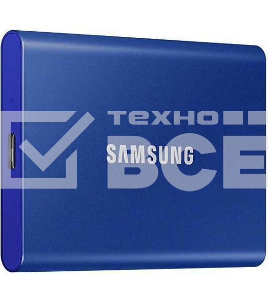 Внешний SSD Samsung T7, 2TB, USB 3.2 Gen 2 Type-C, R/W 1050/1000, синий