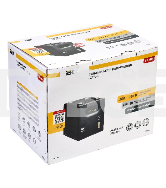 Стабилизатор напряжения IEK Expand 10кВА однофазный черный (IVS21-1-010-11)