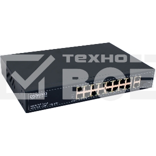 Коммутатор PoE коммутатор FE, 16 *10/100 Base-T с PoE, 2 x GE Uplink (RJ45), 1 x GE SFP Uplink, мощность PoE на порт до 30W, суммарно PoE до 292W