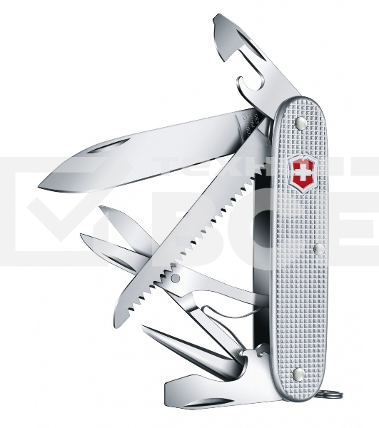 Нож Victorinox Farmer X Alox, 93 мм, 10 функций, алюминиевая рукоять, серебристый