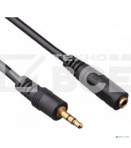 Удлинитель звуковой Exegate (3.5mm Jack M - 3.5mm Jack F) 3.0м позолоченные разъемы