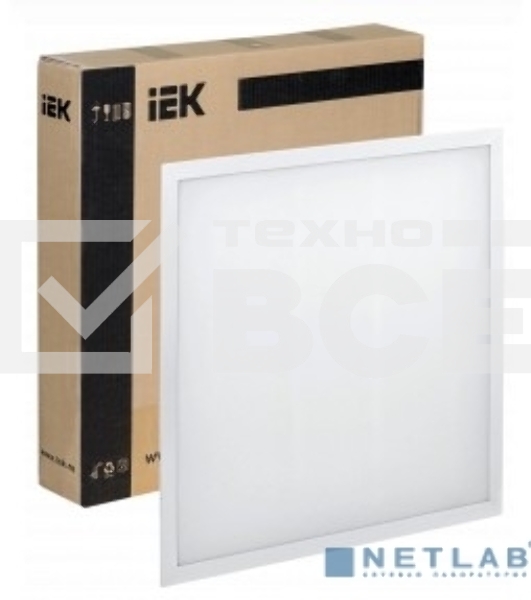Светильник светодиодный ДВО Iek LDVO3-6571-45-4000-K01 6571-O 45Вт 4000К 595х595х20 опал аналог люм.свет. 4х18 накладных или в потолок Армстронг