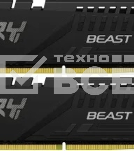 Оперативная память Kingston Fury Beast, DDR5, 16GB (2x8GB), 6000MHz, CL30, с радиаторами, черный