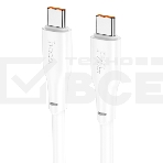 Кабель USB2.0 Hoco Type-C/Type-C, 5А, 240Вт, X93, 1м, белый, коробка, фото3